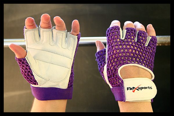 Purple and White Pro-Mesh Gloves