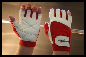 Red and White Pro-Spandex Gloves